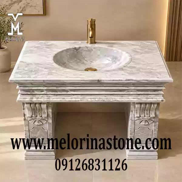 خرید مستقیم روشویی سنگی طرح رومی