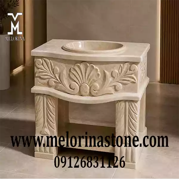 مقاومت روشویی سنگی مدرن کرم در برابر لکه و جرم