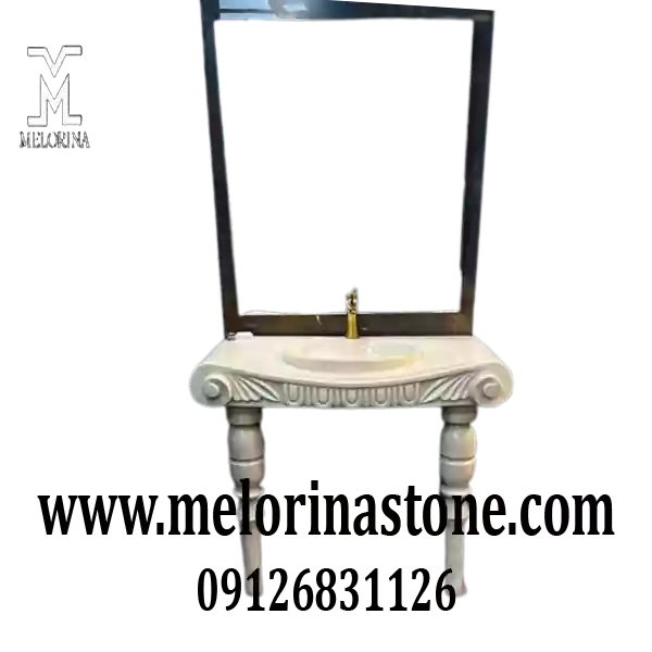 روشویی سنگی لاکچری سفید