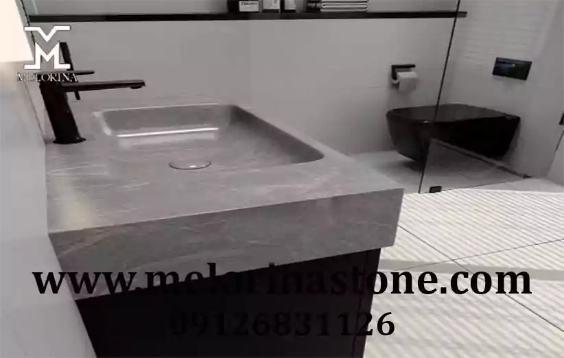 خرید روشویی سنگی طوسی برای سرویس کوچک