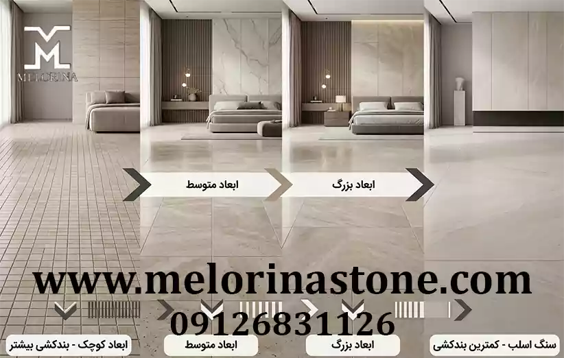 تاثیر ابعاد سنگ کف ساختمان بر تعداد بندکشی ها